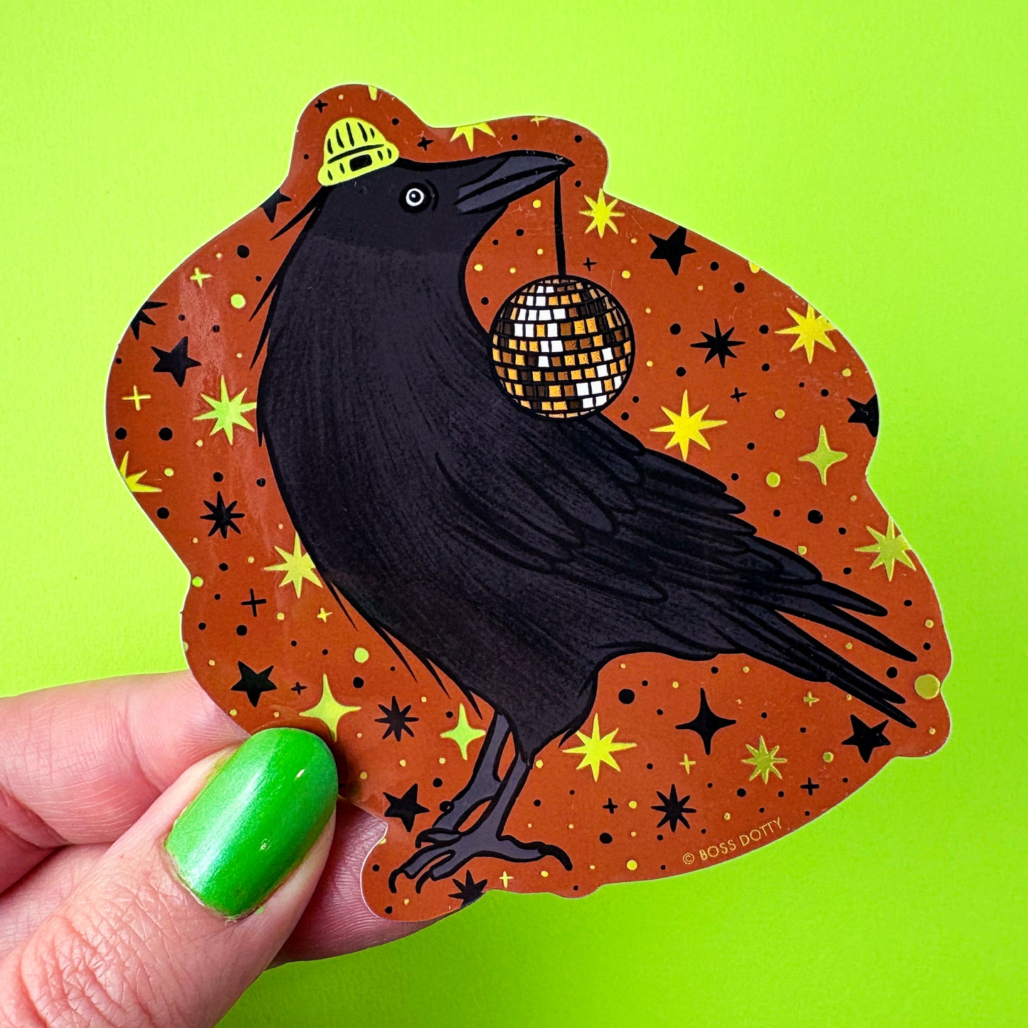 Disco Crow Holographic Sticker