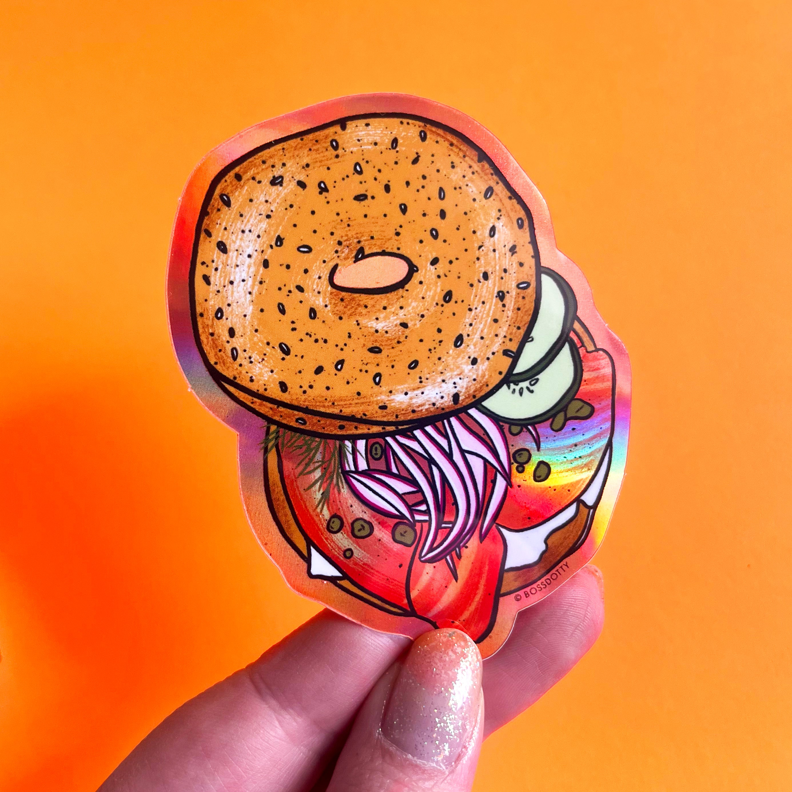 Bagel Sticker Design Stickers – BOSS DOTTY PAPER Co.