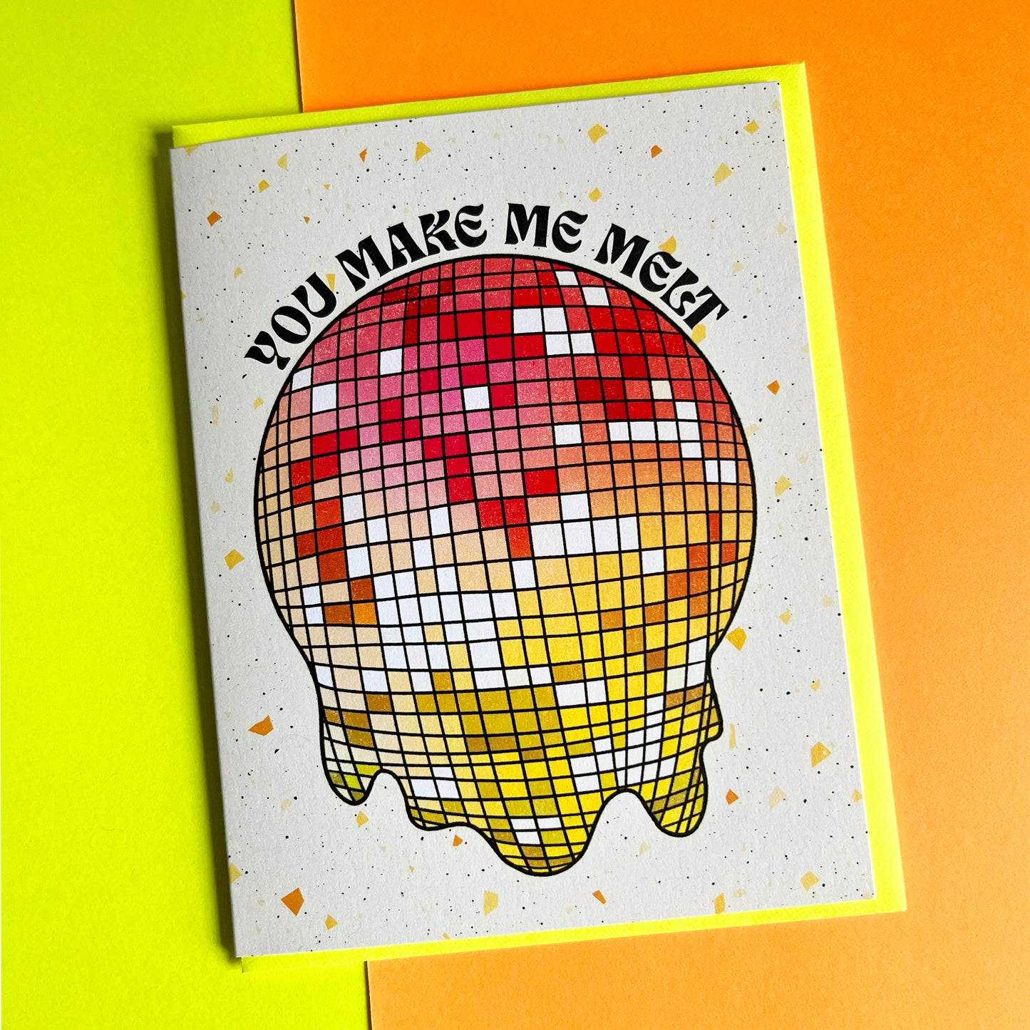 Melted Disco Ball Love Card