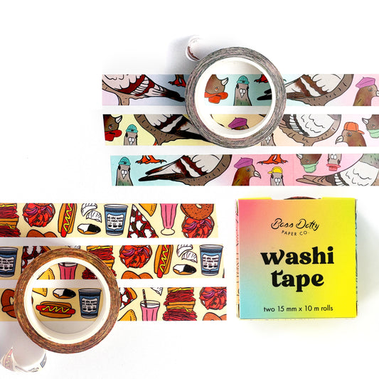 NYC Food & Pigeons Washi Tape Boxed Set