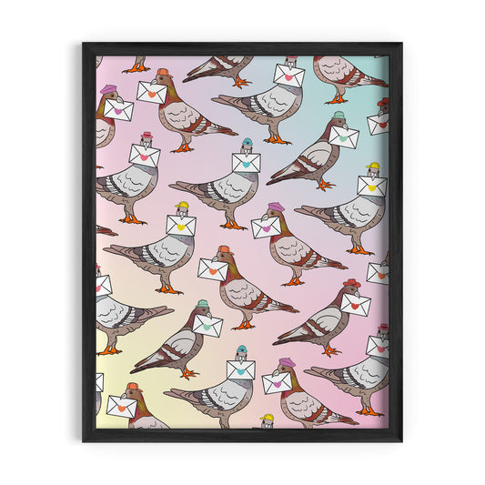 Pigeon Love Letters Art Print