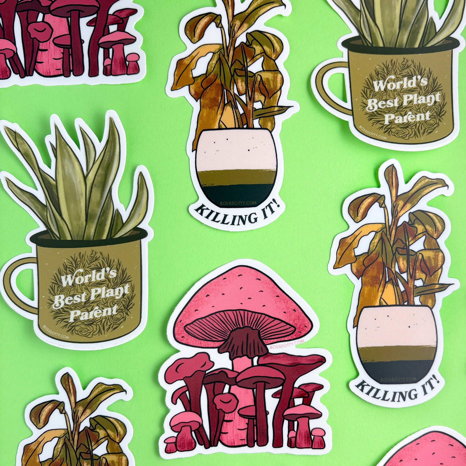 house plant stickers Plant Parent Sticker – BOSS DOTTY PAPER Co