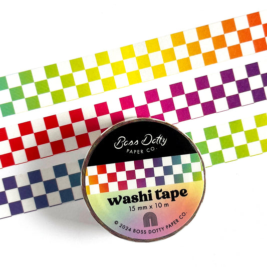 Rainbow Checkerboard Washi Tape