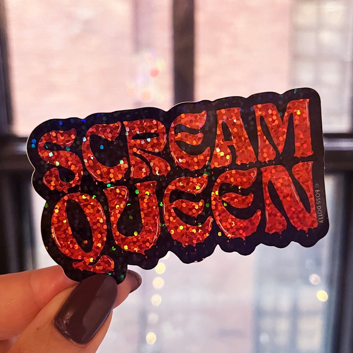 Scream Queen Glitter Sticker – BOSS DOTTY PAPER Co.