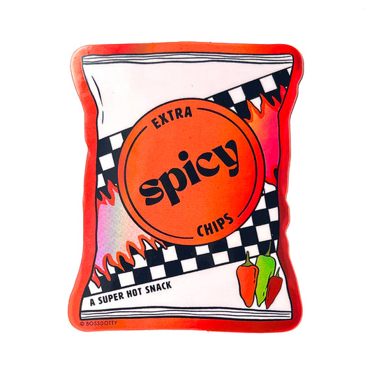 Holographic Spicy Chips Sticker