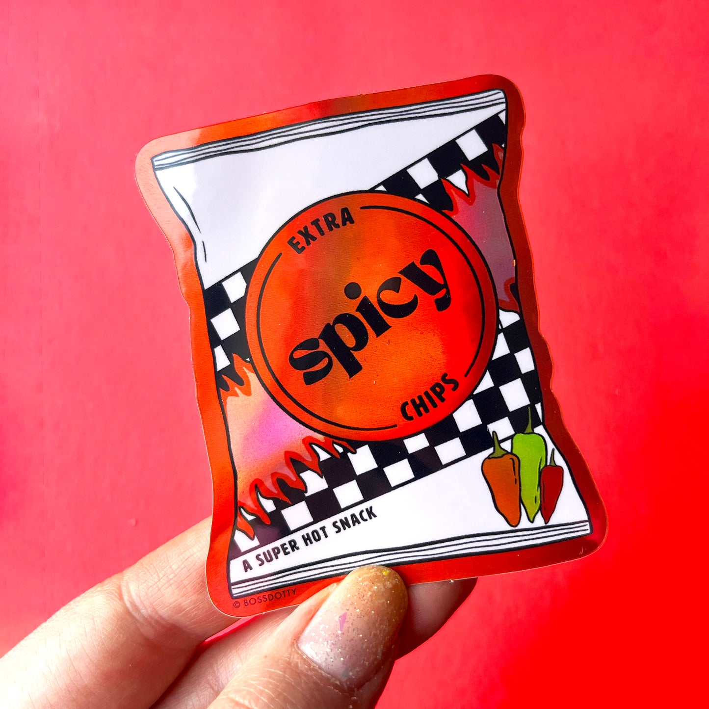 Holographic Spicy Chips Sticker