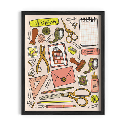 Stationery Supplies Art Print