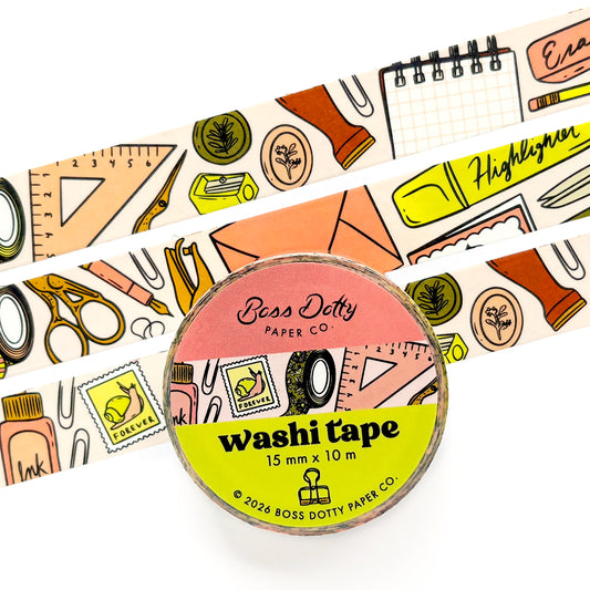 Stationery Pattern Washi Tape