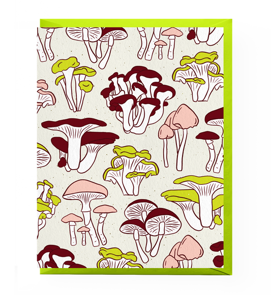 Mixed Mushrooms Greeting Card