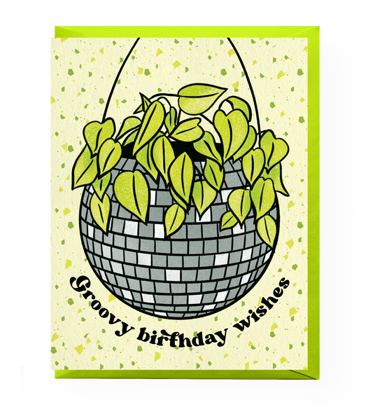 Disco Planter Birthday Card