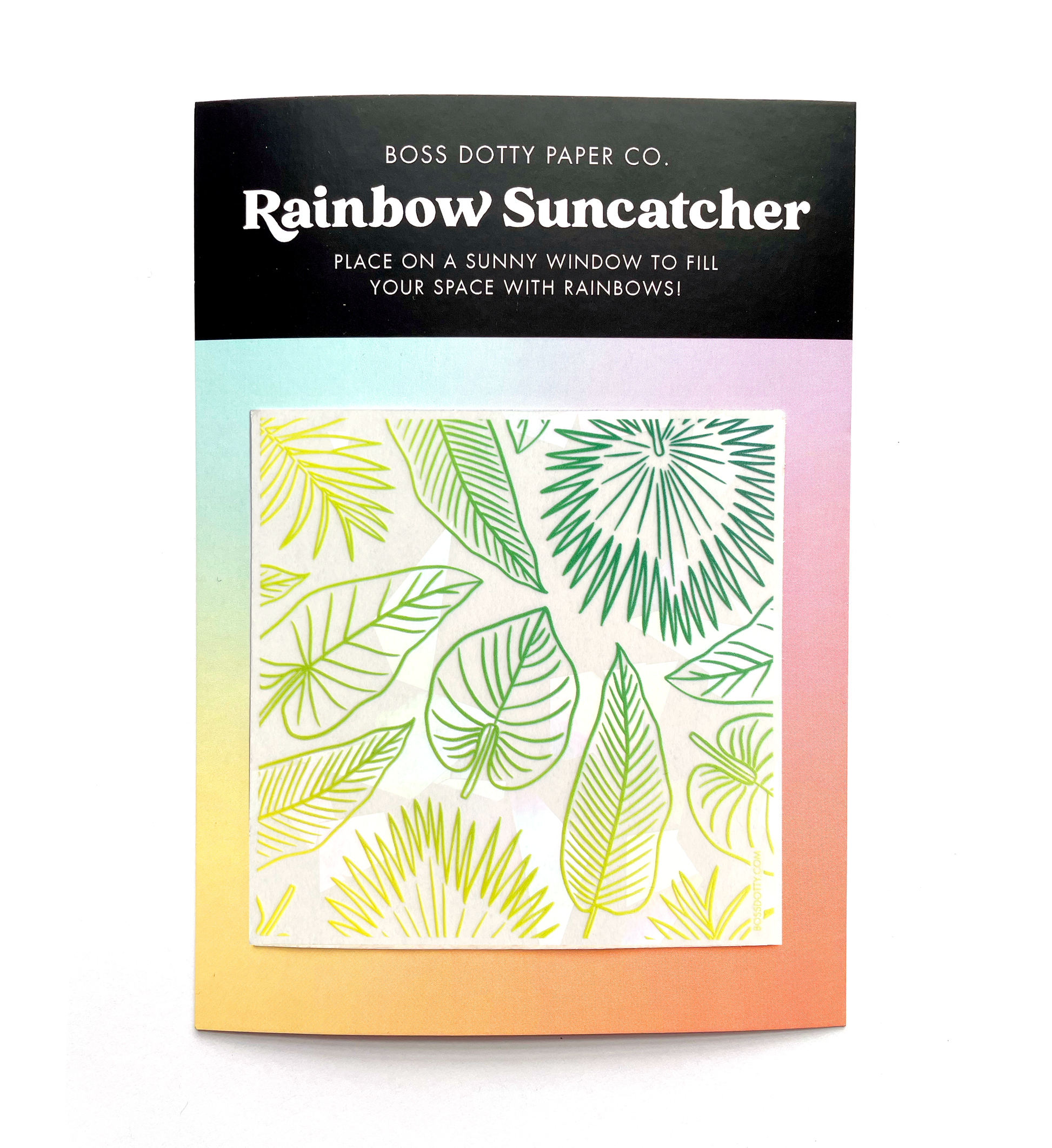 Botanicals Rainbow Suncatcher Sticker on backing card