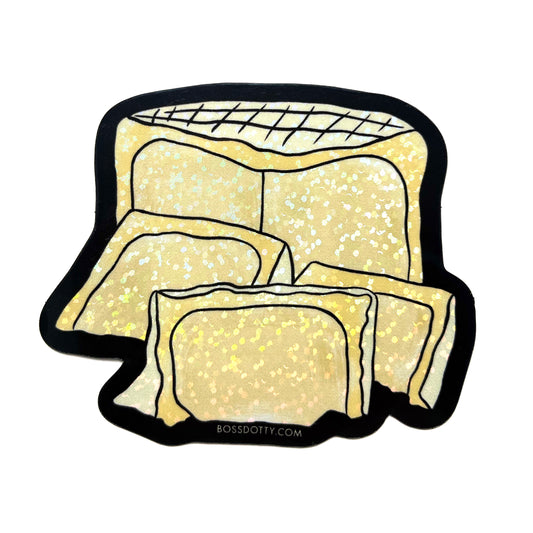 Glitter Cheese Sticker