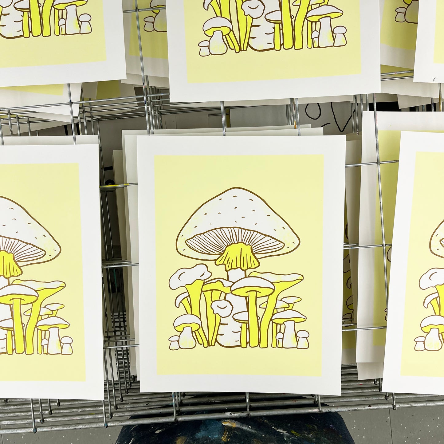 Mushrooms Silkscreened Art Print