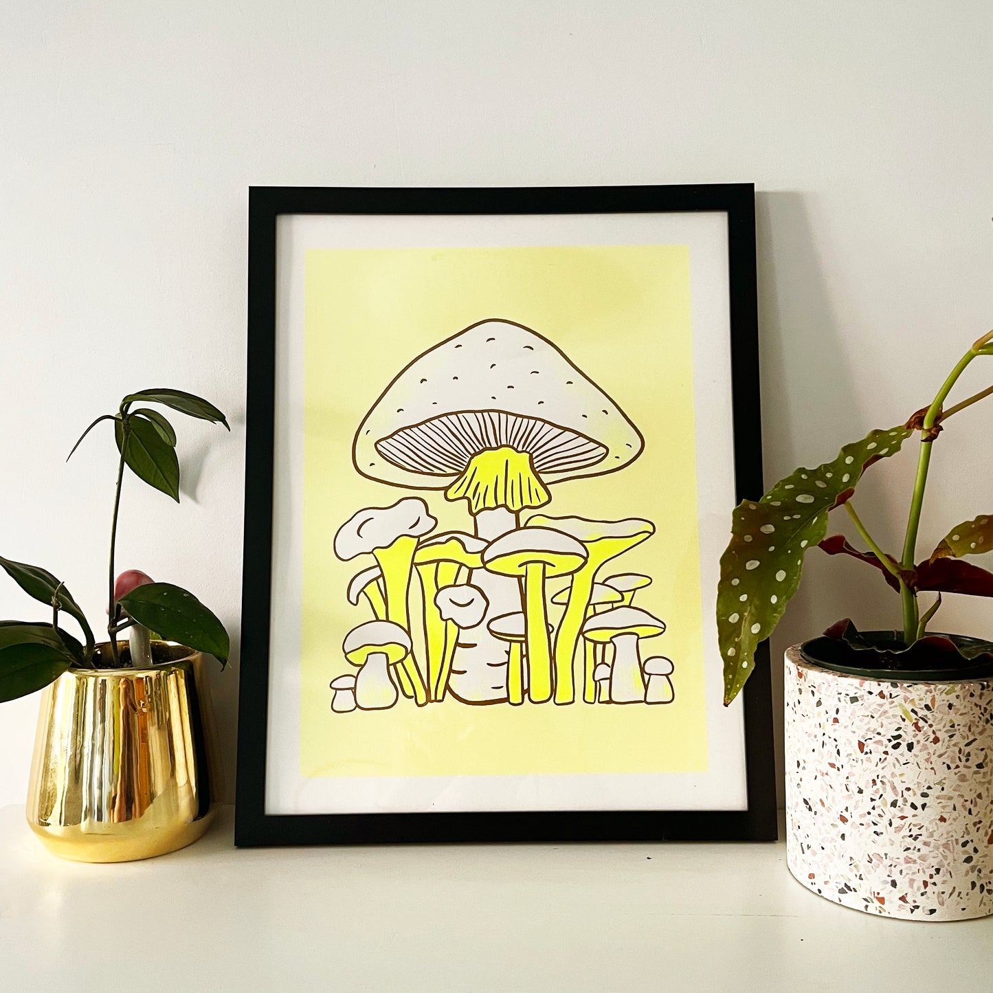 Mushrooms Silkscreened Art Print