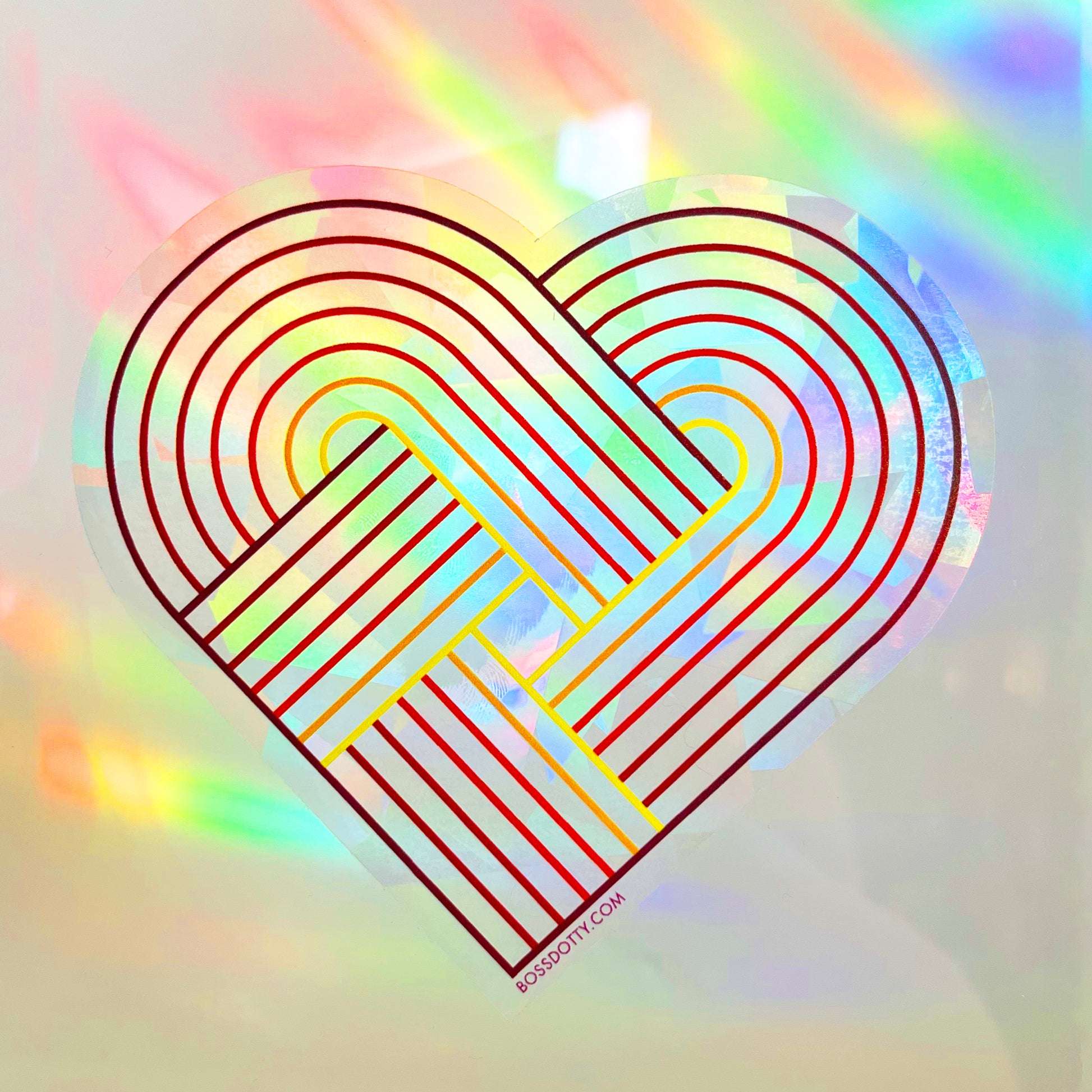 Rainbow Heart Suncatcher Sticker