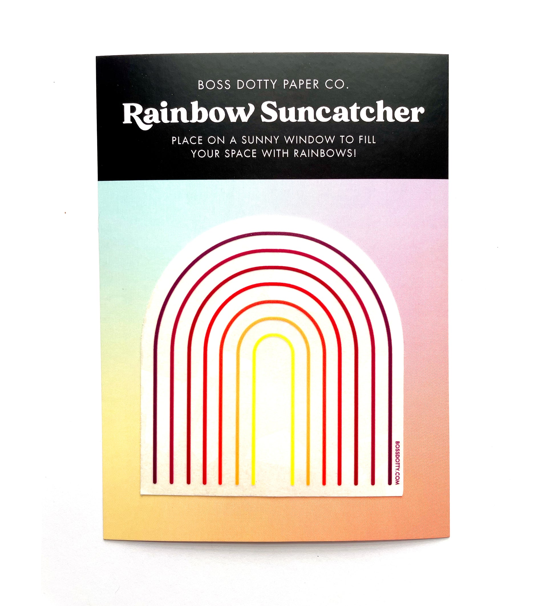 Retro Rainbow Suncatcher Sticking on backing card