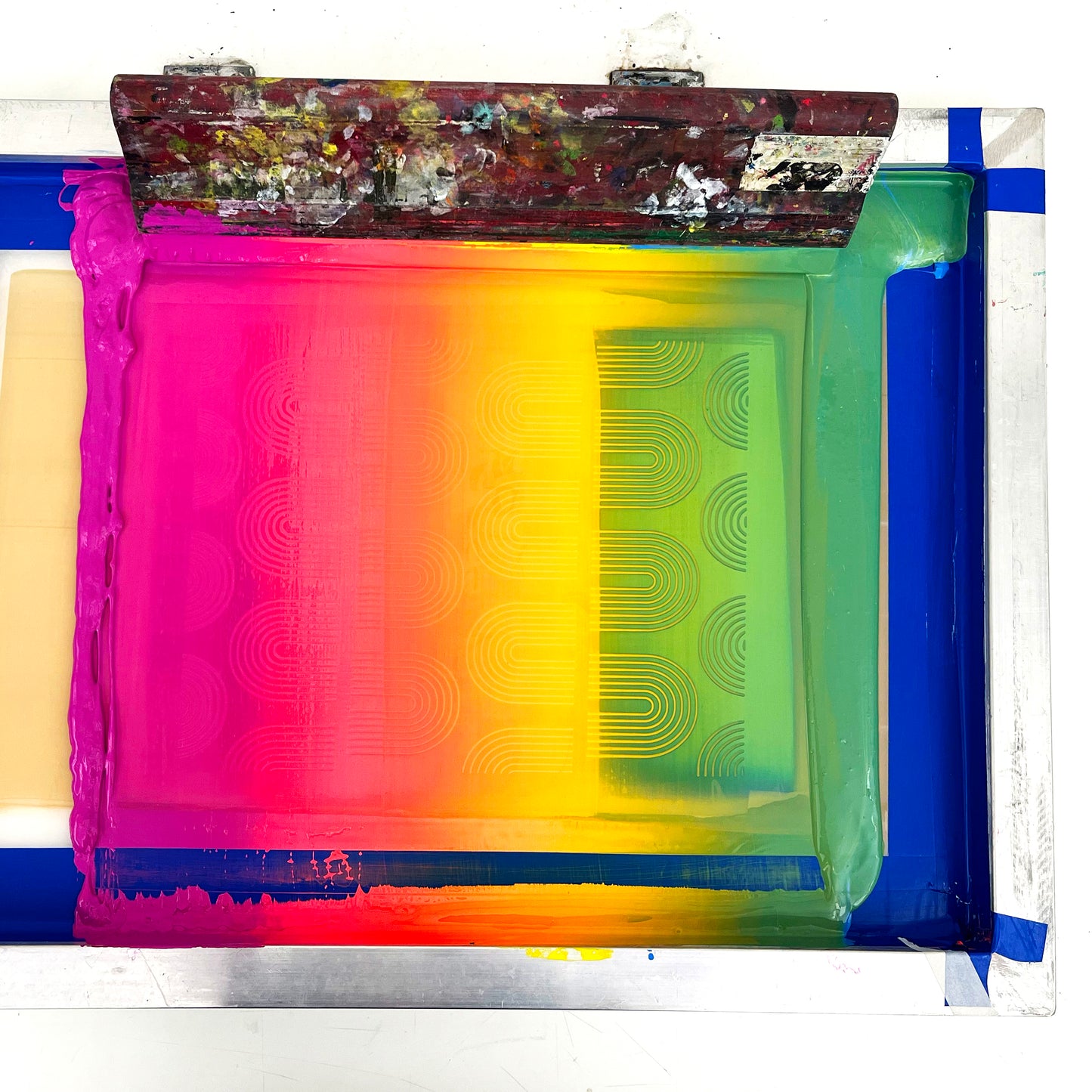 Retro Rainbow Silkscreened Art Print